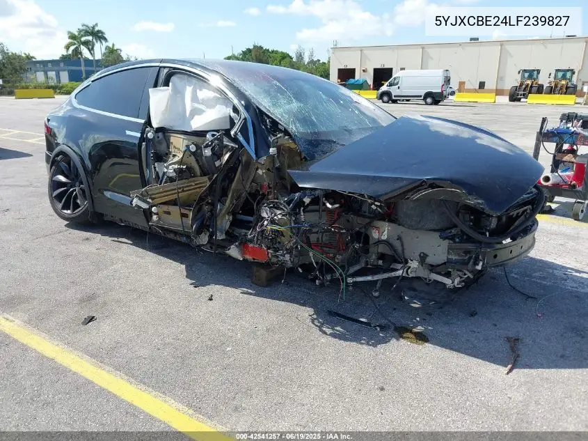 2020 Tesla Model X Long Range Dual Motor All-Wheel Drive/Long Range Plus Dual Motor All-Wheel Drive VIN: 5YJXCBE24LF239827 Lot: 42541257