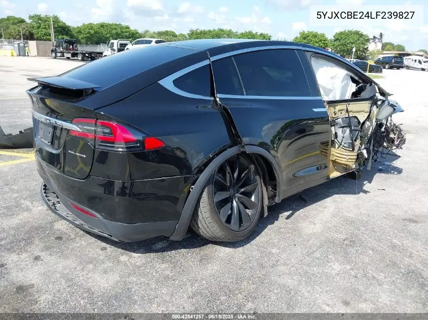 2020 Tesla Model X Long Range Dual Motor All-Wheel Drive/Long Range Plus Dual Motor All-Wheel Drive VIN: 5YJXCBE24LF239827 Lot: 42541257