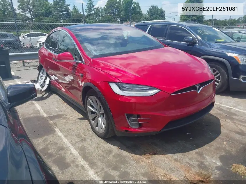 2020 Tesla Model X Long Range Dual Motor All-Wheel Drive/Long Range Plus Dual Motor All-Wheel Drive VIN: 5YJXCBE20LF261081 Lot: 42552644