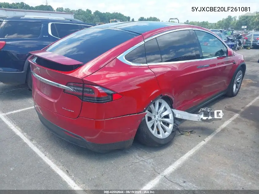 2020 Tesla Model X Long Range Dual Motor All-Wheel Drive/Long Range Plus Dual Motor All-Wheel Drive VIN: 5YJXCBE20LF261081 Lot: 42552644