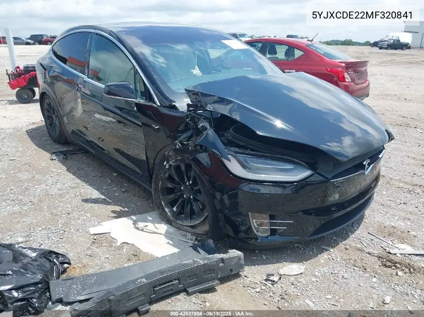 2021 Tesla Model X Long Range Dual Motor All-Wheel Drive/Long Range Plus Dual Motor All-Wheel Drive VIN: 5YJXCDE22MF320841 Lot: 42537834