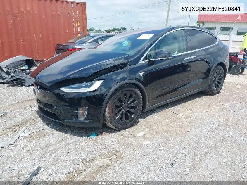 2021 Tesla Model X Long Range Dual Motor All-Wheel Drive/Long Range Plus Dual Motor All-Wheel Drive VIN: 5YJXCDE22MF320841 Lot: 42537834