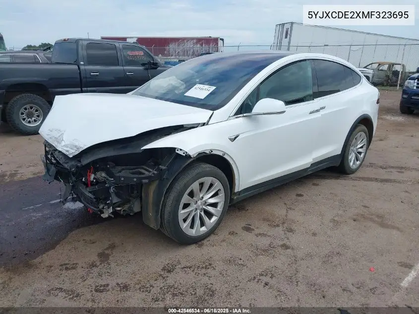 2021 Tesla Model X Long Range Dual Motor All-Wheel Drive/Long Range Plus Dual Motor All-Wheel Drive VIN: 5YJXCDE2XMF323695 Lot: 42546534