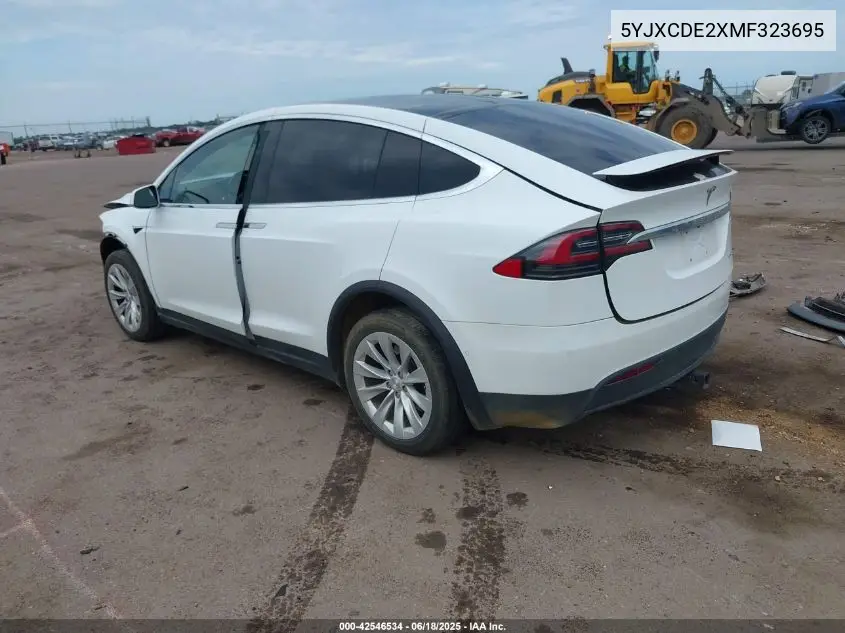 2021 Tesla Model X Long Range Dual Motor All-Wheel Drive/Long Range Plus Dual Motor All-Wheel Drive VIN: 5YJXCDE2XMF323695 Lot: 42546534