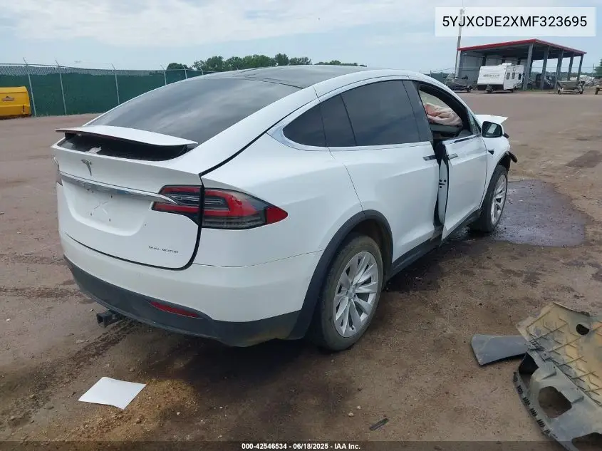 2021 Tesla Model X Long Range Dual Motor All-Wheel Drive/Long Range Plus Dual Motor All-Wheel Drive VIN: 5YJXCDE2XMF323695 Lot: 42546534
