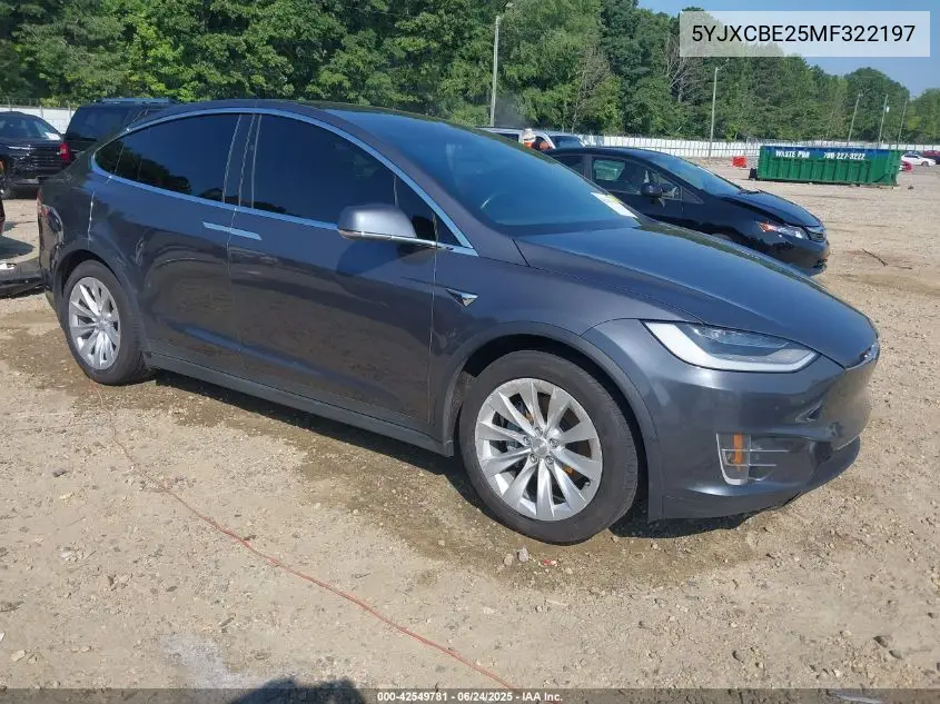 2021 Tesla Model X Long Range Dual Motor All-Wheel Drive/Long Range Plus Dual Motor All-Wheel Drive VIN: 5YJXCBE25MF322197 Lot: 42549781