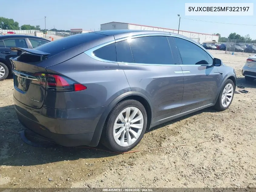 2021 Tesla Model X Long Range Dual Motor All-Wheel Drive/Long Range Plus Dual Motor All-Wheel Drive VIN: 5YJXCBE25MF322197 Lot: 42549781