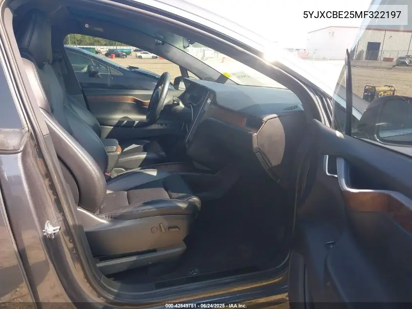 2021 Tesla Model X Long Range Dual Motor All-Wheel Drive/Long Range Plus Dual Motor All-Wheel Drive VIN: 5YJXCBE25MF322197 Lot: 42549781