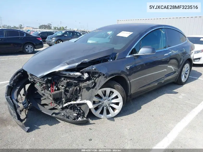 2021 Tesla Model X Long Range Dual Motor All-Wheel Drive/Long Range Plus Dual Motor All-Wheel Drive VIN: 5YJXCAE28MF323516 Lot: 42571138