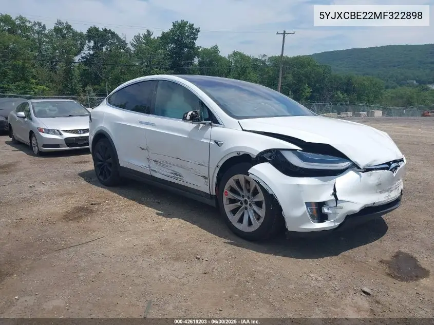 2021 Tesla Model X Long Range Dual Motor All-Wheel Drive/Long Range Plus Dual Motor All-Wheel Drive VIN: 5YJXCBE22MF322898 Lot: 42619203