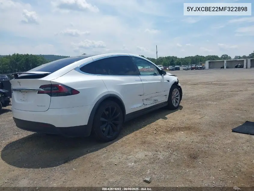 2021 Tesla Model X Long Range Dual Motor All-Wheel Drive/Long Range Plus Dual Motor All-Wheel Drive VIN: 5YJXCBE22MF322898 Lot: 42619203