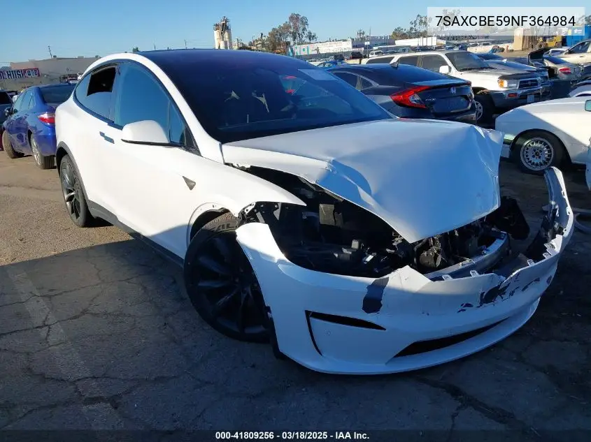 2022 Tesla Model X Dual Motor All-Wheel Drive VIN: 7SAXCBE59NF364984 Lot: 41809256