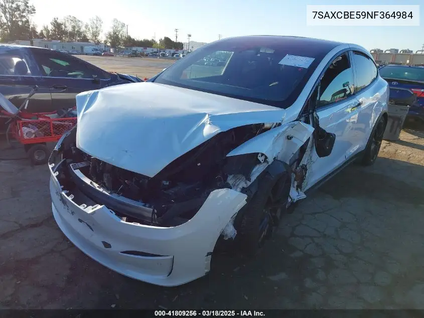 2022 Tesla Model X Dual Motor All-Wheel Drive VIN: 7SAXCBE59NF364984 Lot: 41809256