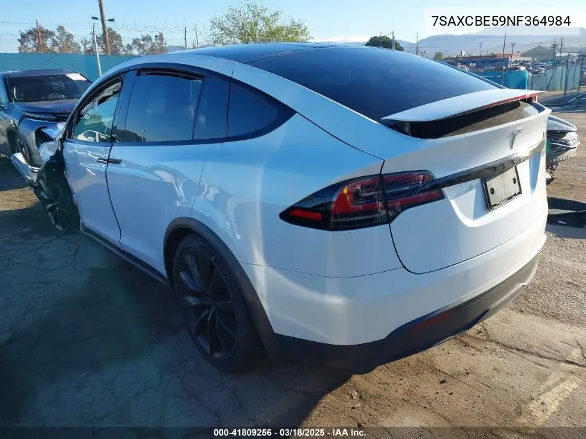 2022 Tesla Model X Dual Motor All-Wheel Drive VIN: 7SAXCBE59NF364984 Lot: 41809256