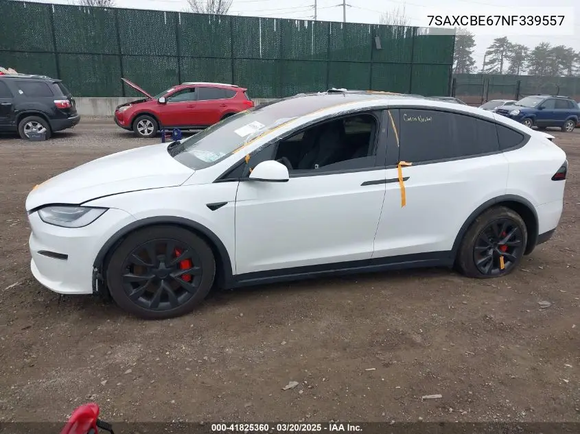 2022 Tesla Model X Plaid Tri Motor All-Wheel Drive VIN: 7SAXCBE67NF339557 Lot: 41825360