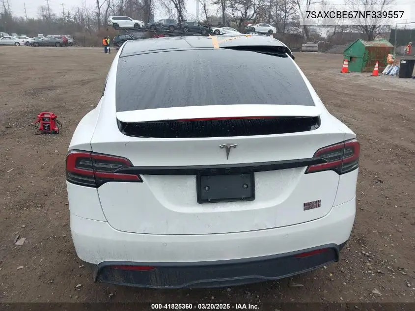 2022 Tesla Model X Plaid Tri Motor All-Wheel Drive VIN: 7SAXCBE67NF339557 Lot: 41825360