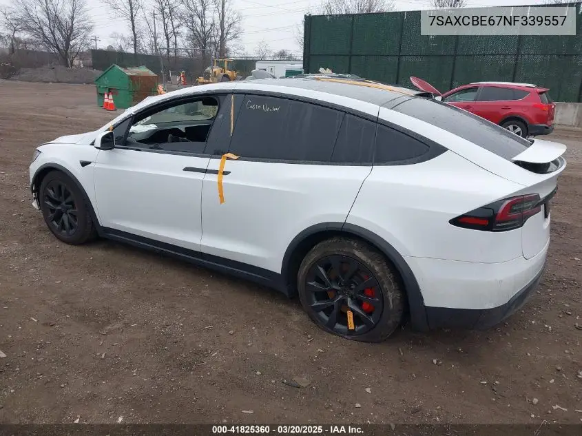 2022 Tesla Model X Plaid Tri Motor All-Wheel Drive VIN: 7SAXCBE67NF339557 Lot: 41825360