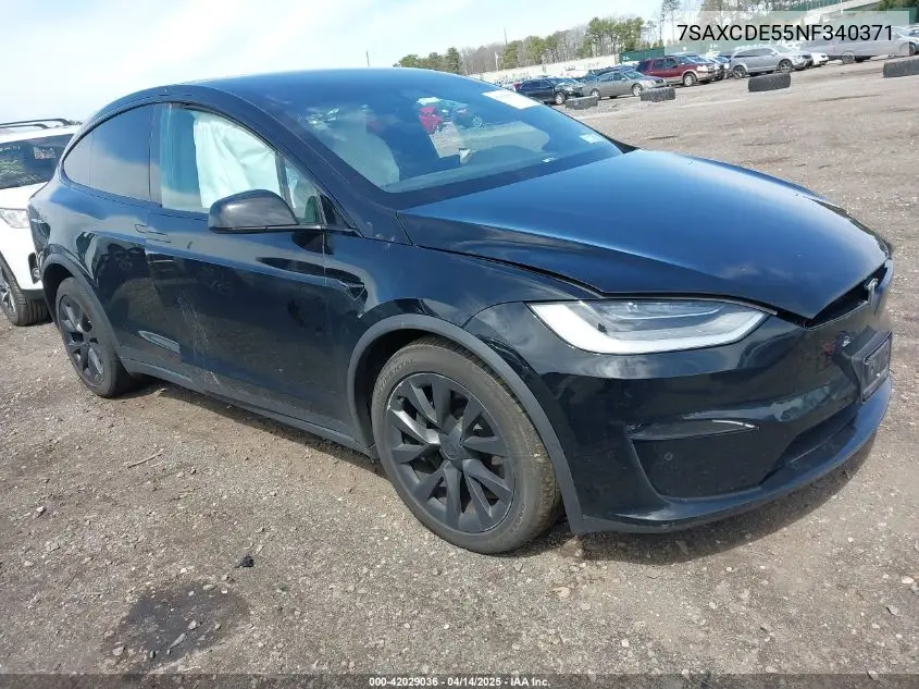 2022 Tesla Model X Dual Motor All-Wheel Drive/Plaid Tri Motor All-Wheel Drive VIN: 7SAXCDE55NF340371 Lot: 42029036