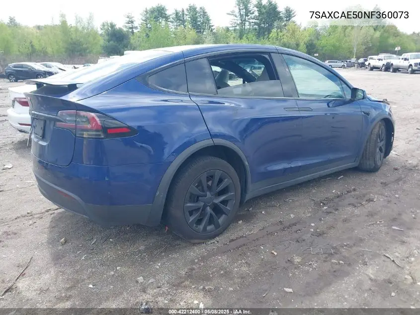 2022 Tesla Model X Dual Motor All-Wheel Drive VIN: 7SAXCAE50NF360073 Lot: 42212400