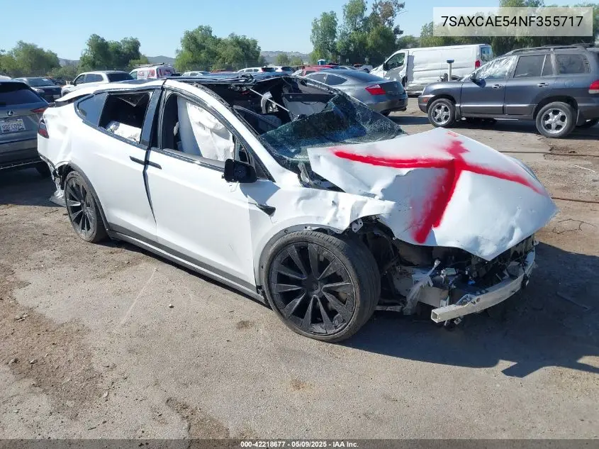 2022 Tesla Model X Dual Motor All-Wheel Drive VIN: 7SAXCAE54NF355717 Lot: 42218677