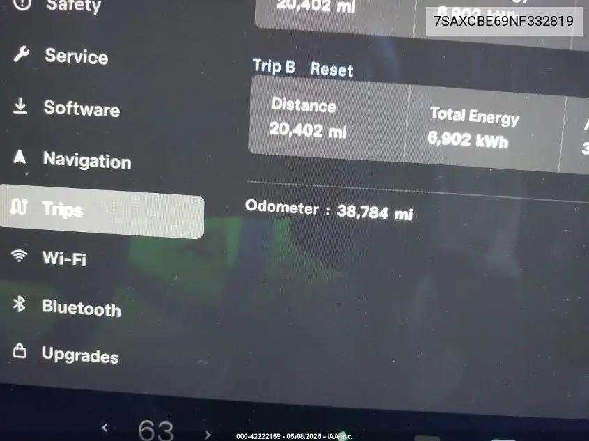 2022 Tesla Model X Plaid Tri Motor All-Wheel Drive VIN: 7SAXCBE69NF332819 Lot: 42222159