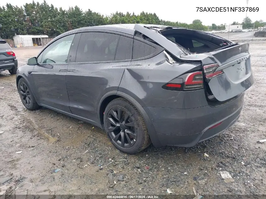 2022 Tesla Model X Dual Motor All-Wheel Drive/Plaid Tri Motor All-Wheel Drive VIN: 7SAXCDE51NF337869 Lot: 42444815