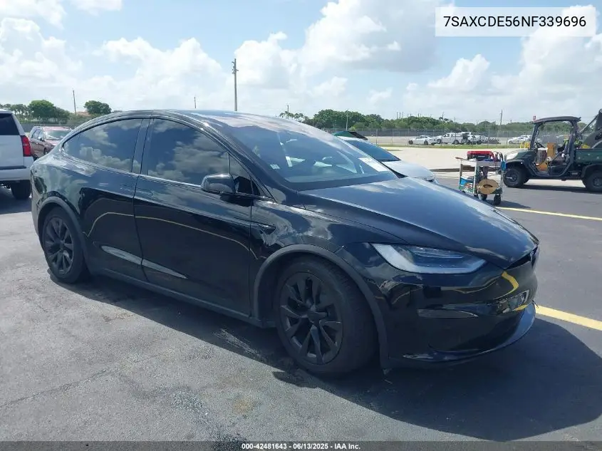 2022 Tesla Model X Dual Motor All-Wheel Drive/Plaid Tri Motor All-Wheel Drive VIN: 7SAXCDE56NF339696 Lot: 42481643