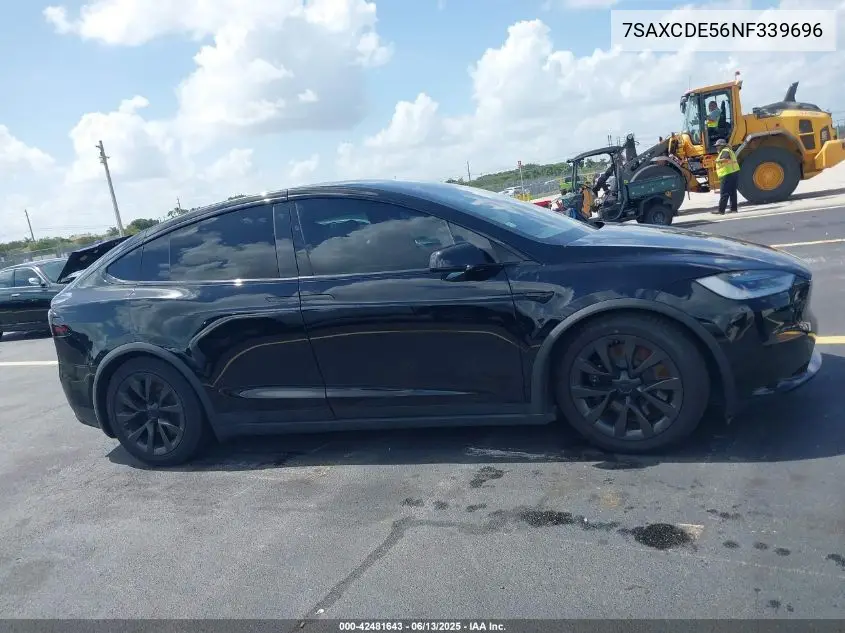 2022 Tesla Model X Dual Motor All-Wheel Drive/Plaid Tri Motor All-Wheel Drive VIN: 7SAXCDE56NF339696 Lot: 42481643