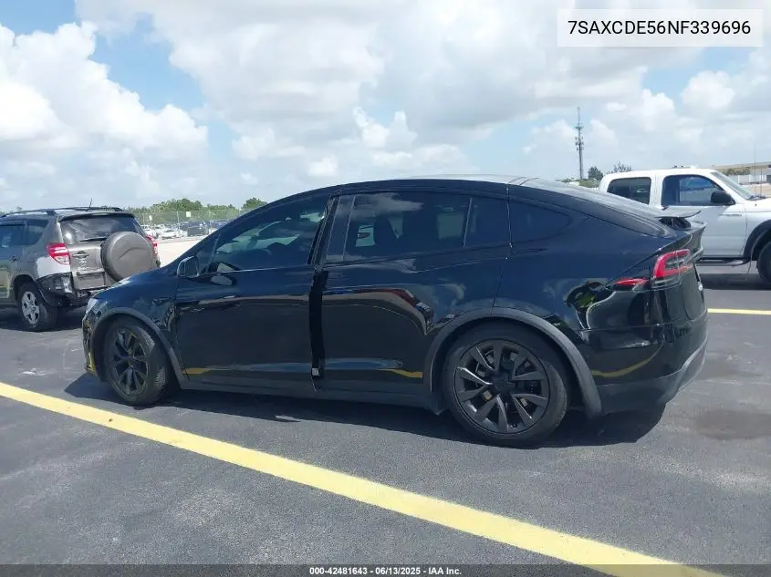 2022 Tesla Model X Dual Motor All-Wheel Drive/Plaid Tri Motor All-Wheel Drive VIN: 7SAXCDE56NF339696 Lot: 42481643