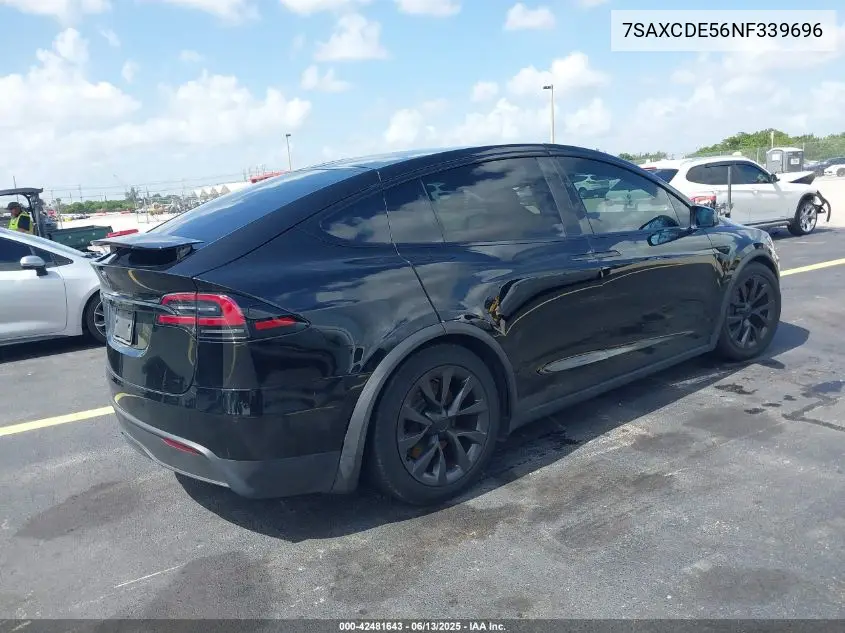 2022 Tesla Model X Dual Motor All-Wheel Drive/Plaid Tri Motor All-Wheel Drive VIN: 7SAXCDE56NF339696 Lot: 42481643