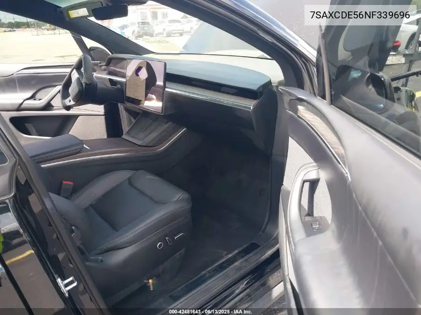 2022 Tesla Model X Dual Motor All-Wheel Drive/Plaid Tri Motor All-Wheel Drive VIN: 7SAXCDE56NF339696 Lot: 42481643