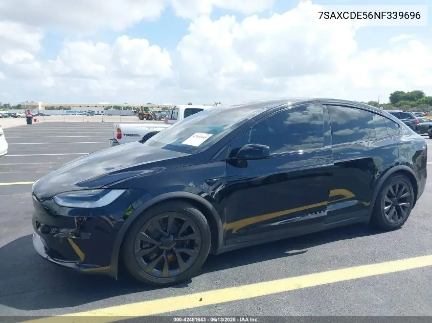 2022 Tesla Model X Dual Motor All-Wheel Drive/Plaid Tri Motor All-Wheel Drive VIN: 7SAXCDE56NF339696 Lot: 42481643