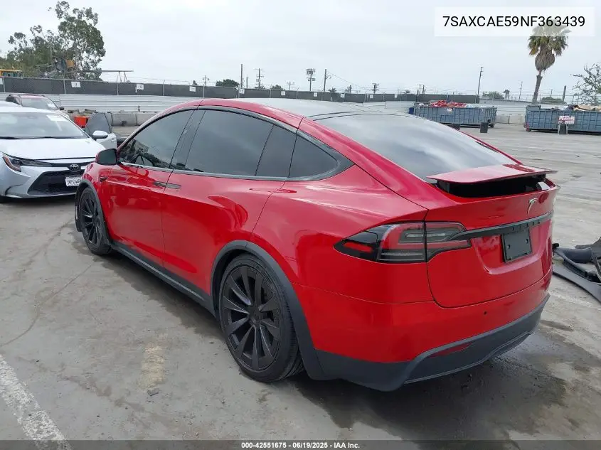 2022 Tesla Model X Dual Motor All-Wheel Drive VIN: 7SAXCAE59NF363439 Lot: 42551675