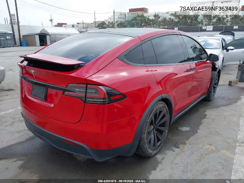 2022 Tesla Model X Dual Motor All-Wheel Drive VIN: 7SAXCAE59NF363439 Lot: 42551675