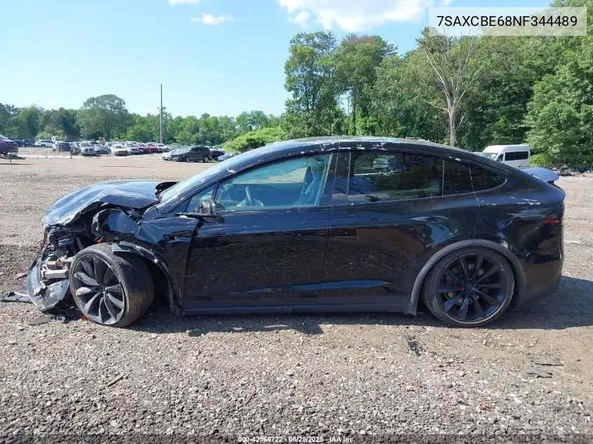 2022 Tesla Model X Plaid Tri Motor All-Wheel Drive VIN: 7SAXCBE68NF344489 Lot: 42566722