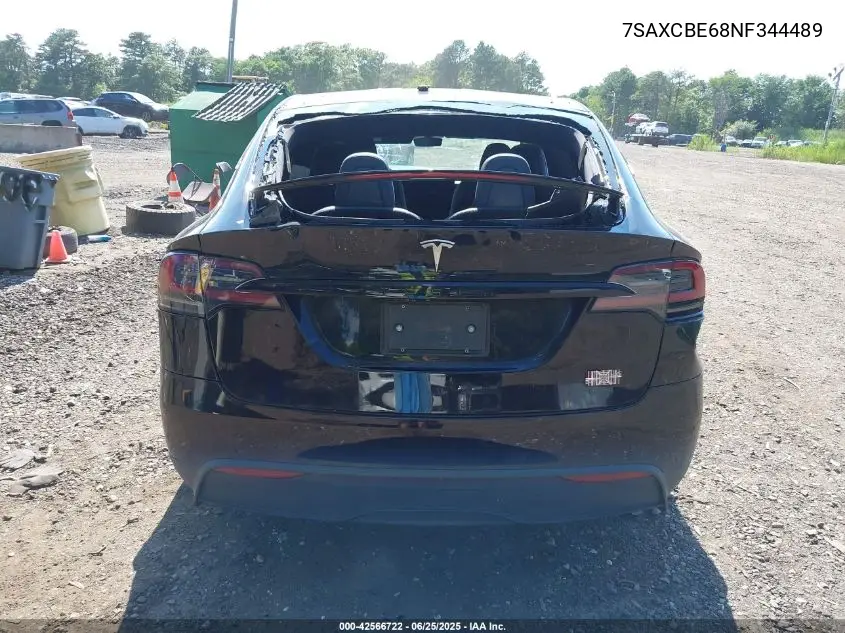 2022 Tesla Model X Plaid Tri Motor All-Wheel Drive VIN: 7SAXCBE68NF344489 Lot: 42566722