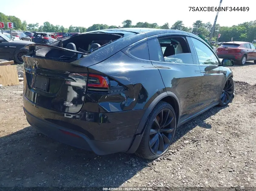 2022 Tesla Model X Plaid Tri Motor All-Wheel Drive VIN: 7SAXCBE68NF344489 Lot: 42566722