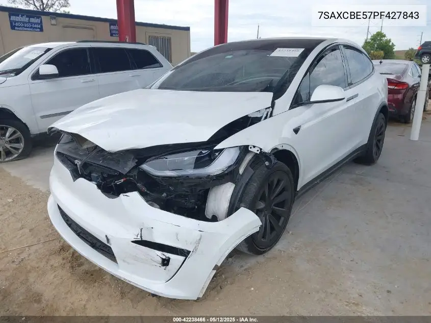 2023 Tesla Model X VIN: 7SAXCBE57PF427843 Lot: 42238466