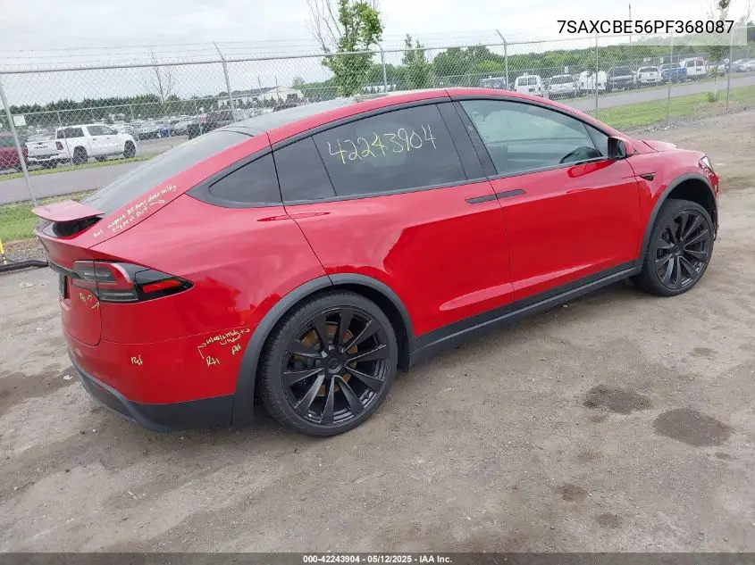 2023 Tesla Model X Dual Motor All-Wheel Drive/Standard Range VIN: 7SAXCBE56PF368087 Lot: 42243904