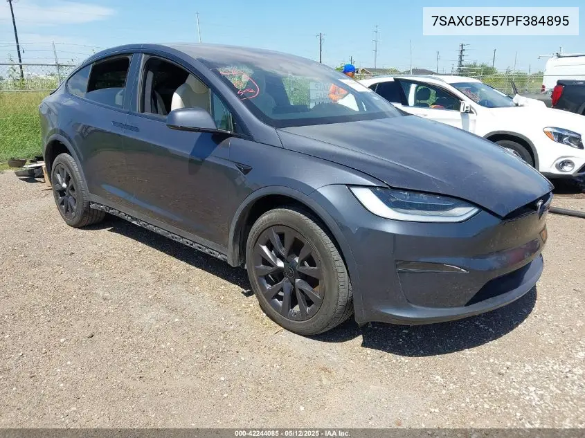 2023 Tesla Model X Dual Motor All-Wheel Drive/Standard Range VIN: 7SAXCBE57PF384895 Lot: 42244085