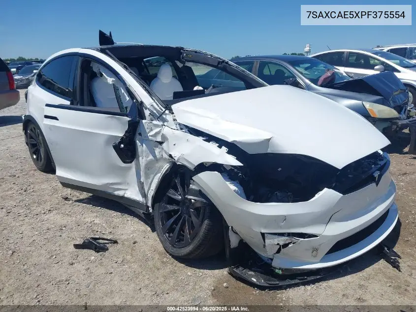 2023 Tesla Model X VIN: 7SAXCAE5XPF375554 Lot: 42523994