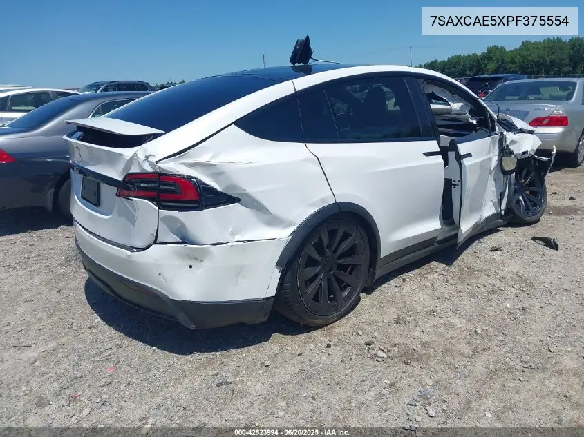 2023 Tesla Model X VIN: 7SAXCAE5XPF375554 Lot: 42523994