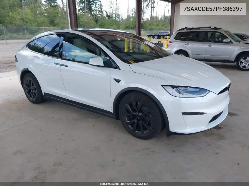 2023 Tesla Model X Dual Motor All-Wheel Drive/Standard Range VIN: 7SAXCDE57PF386397 Lot: 42555090