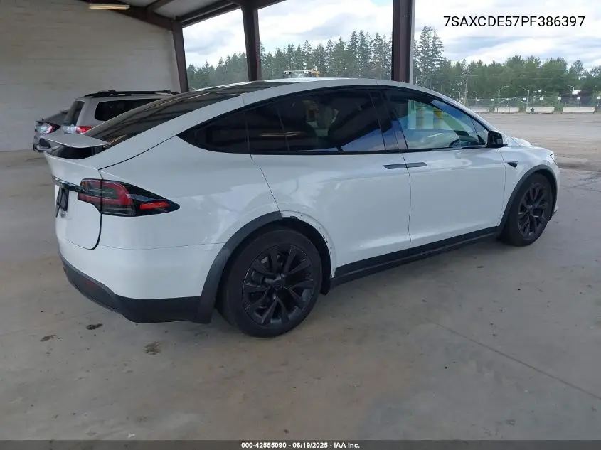 2023 Tesla Model X Dual Motor All-Wheel Drive/Standard Range VIN: 7SAXCDE57PF386397 Lot: 42555090
