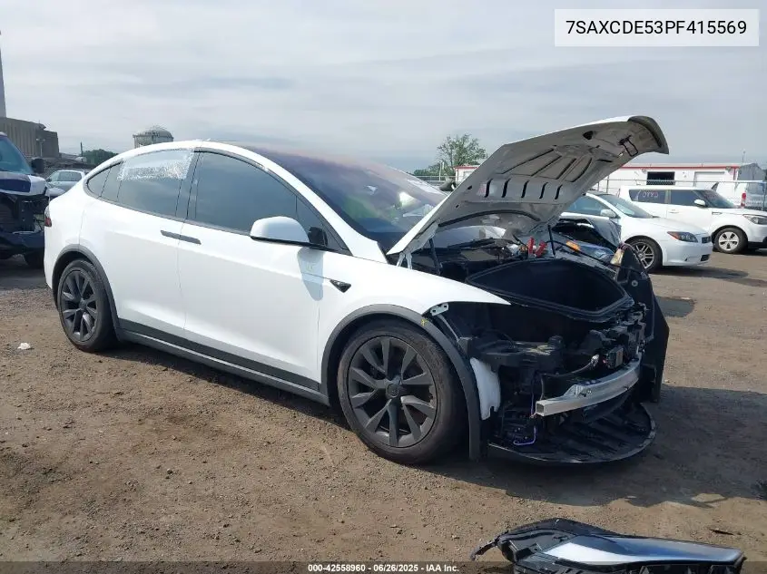 2023 Tesla Model X Dual Motor All-Wheel Drive/Standard Range VIN: 7SAXCDE53PF415569 Lot: 42558960