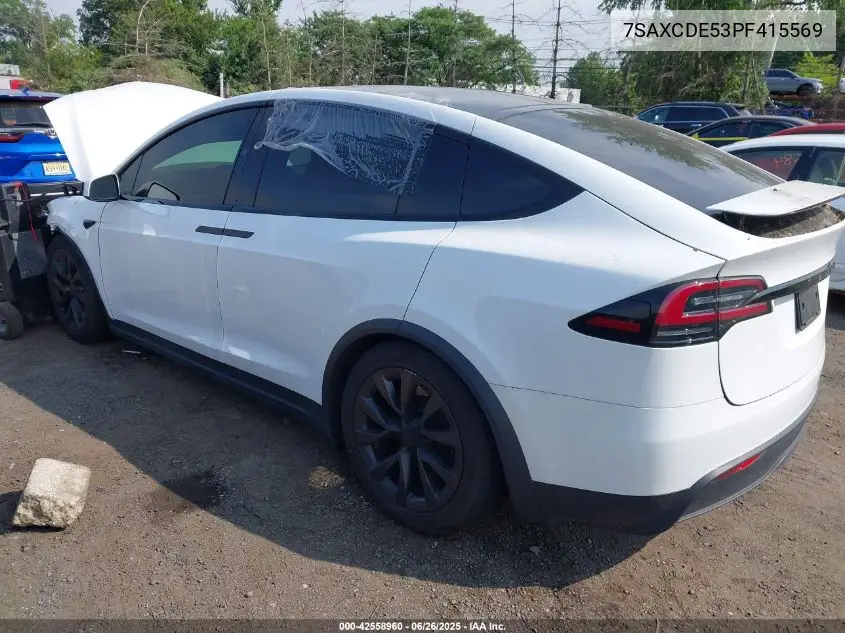 2023 Tesla Model X Dual Motor All-Wheel Drive/Standard Range VIN: 7SAXCDE53PF415569 Lot: 42558960