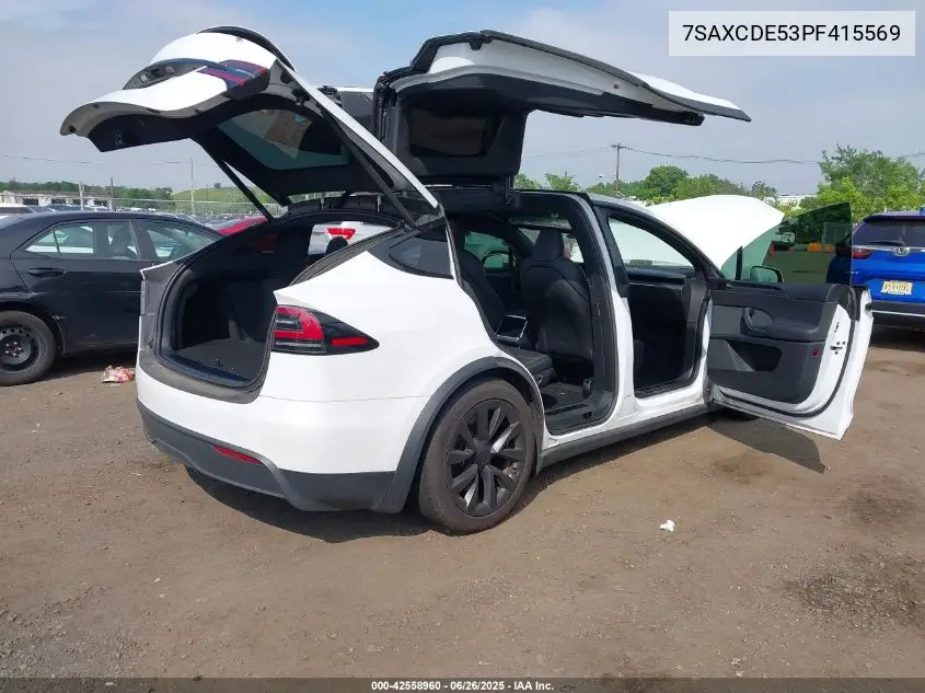 2023 Tesla Model X Dual Motor All-Wheel Drive/Standard Range VIN: 7SAXCDE53PF415569 Lot: 42558960