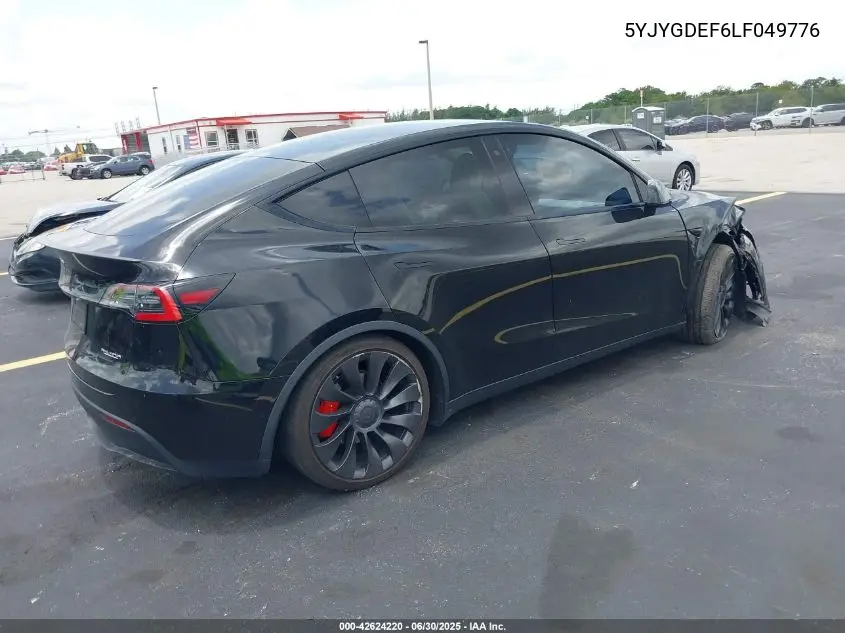 2020 Tesla Model Y Long Range Dual Motor All-Wheel Drive/Performance Dual Motor All-Wheel Drive VIN: 5YJYGDEF6LF049776 Lot: 42624220