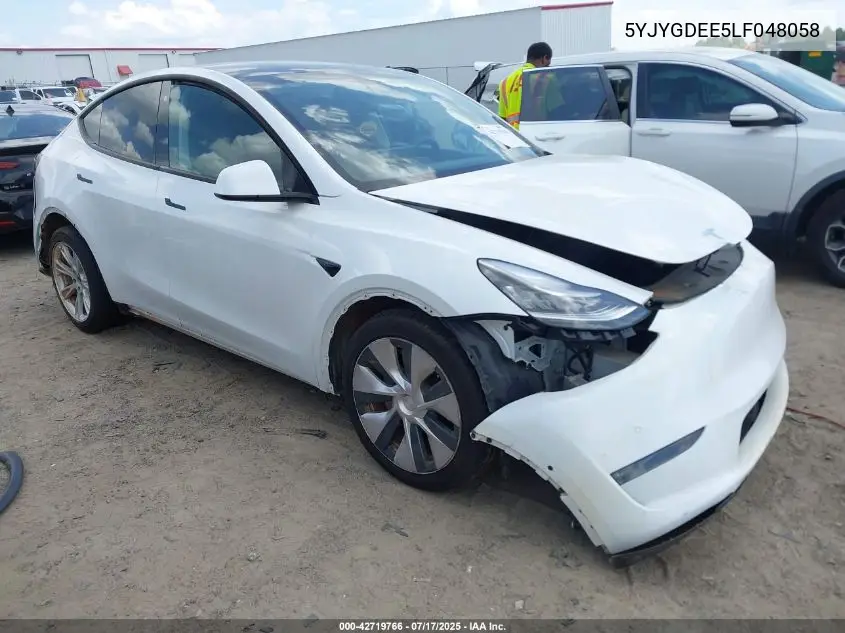2020 Tesla Model Y Long Range Dual Motor All-Wheel Drive VIN: 5YJYGDEE5LF048058 Lot: 42719766