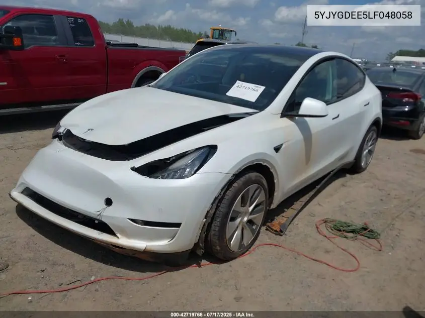 2020 Tesla Model Y Long Range Dual Motor All-Wheel Drive VIN: 5YJYGDEE5LF048058 Lot: 42719766